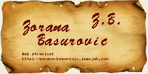 Zorana Basurović vizit kartica